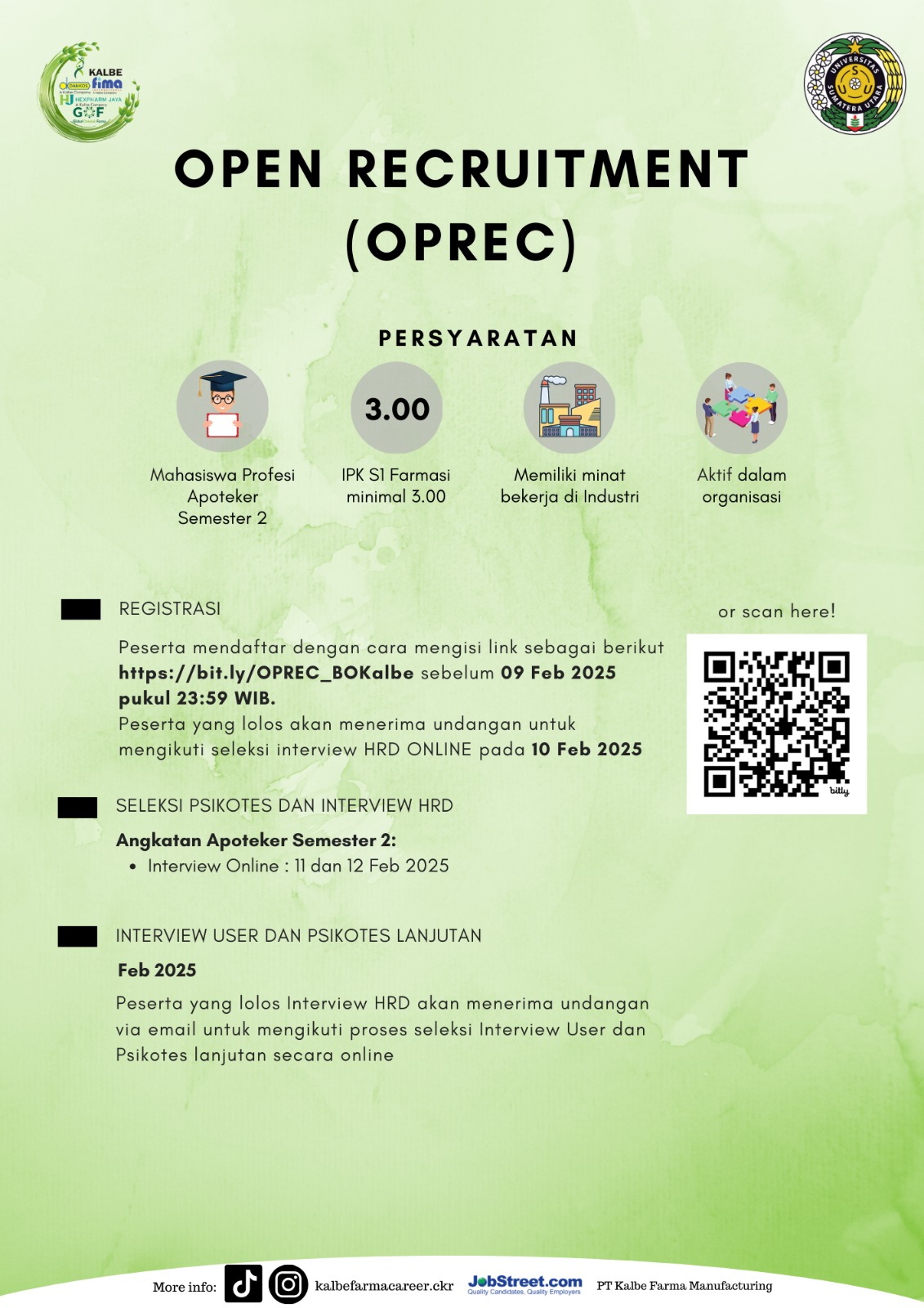 Open Recruitment (Oprec) PT Kalbe Farma Manufacturing 2025